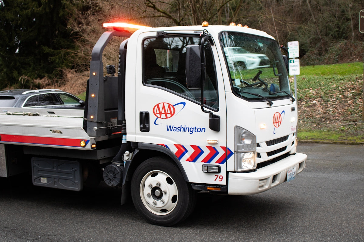 A tow truck is ready for duty.