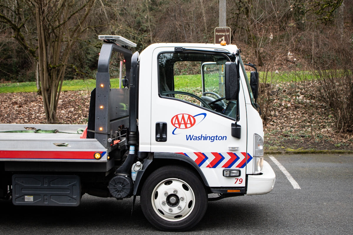 Tow truck is ready for emergency assistance.
