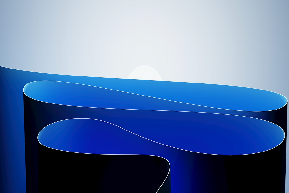 Abstract blue waves with a white circle